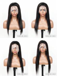 360 Full Lace Frontal Closure Straight Brazilian Virgin Human Hair Pre-Plucked 10-26 Inch Transparent Lace Natural Color