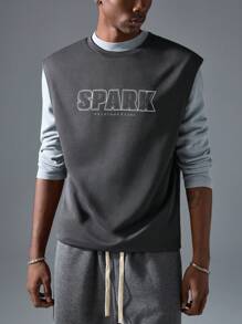 NEON BLANC Men's Street Fashion Knitted Crew Neck Top - Black - View 2