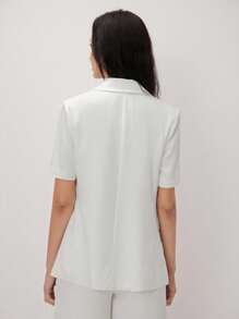 BizChic White Elegant Commuting Women's Jacket, Long Sleeve, Lightweight For Spring/Summer - White - View 1