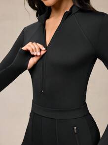 OutZeal AeroHeat Fleece Slim Zip-Up Long Sleeve Jumpsuit With Multiple Pockets For Hiking