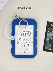 1/2 件带挂绳的纯色卡片套，适合学校学生、办公室返校使用的简易多用途卡片夹 - 彩色 - 查看 11