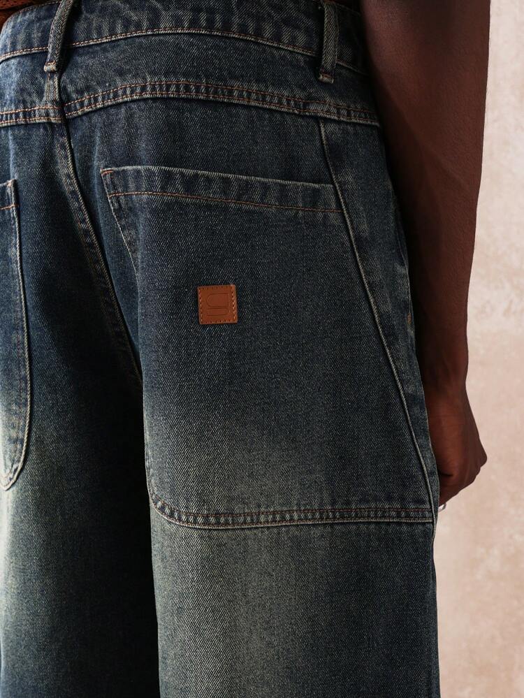 SUMWON Designer Denim Bermuda Shorts Wide Cut Streetwear Urban Fashion Summer Skater Oversized Relaxed Fit Casual Walking Comfort Wear