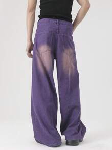 Manfinity EMRG Men's Casual Denim Jeans, Suitable For Summer - Purple - View 8