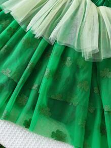 Young Girl Summer New Dress, Elegant & Fairy Style, Unique & Fashionable Design, Suitable For Wedding, Party, And Formal Occasions - Green - View 7