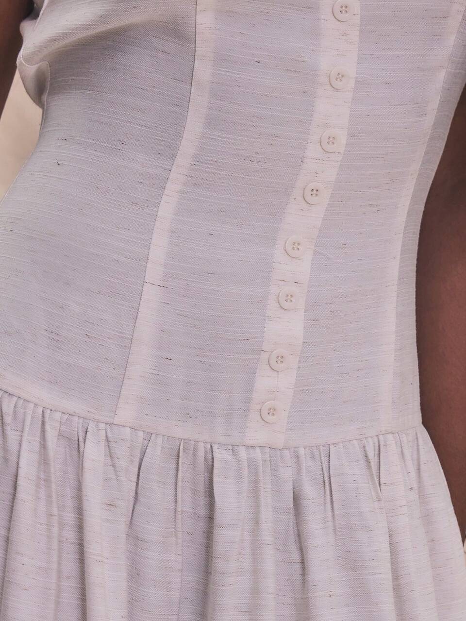 Ärmellose Leinenoptik Knopf-Maxi-Kleid mit Taillenwurf, Sommerurlaubs-Strandkleid, langes elegantes Kleid für Braut-Junggesellinnenabschied, Hochzeit