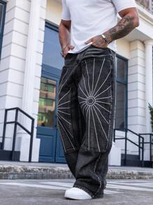 Manfinity LEGND Men's Pocket Detail Minimalist Denim Jeans, Casual For Everyday Wear - Dark Grey - View 6