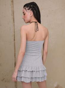 COUREZ Vestido Curto Bandeau Estilo Y2K com Saia Rara, Vestido de Verão de Algodão Vintage