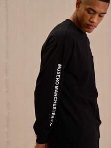 Musero Long Sleeve Oversized Slogan Graphic Sweatshirt Loungewear
