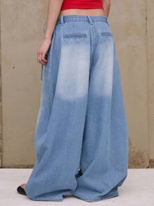 COUREZ Baggy Balloon Wrap Detail Parachute Low Rise Jeans Y2K Vintage Cotton