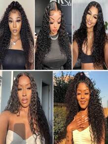 巴西 4x4 蕾丝闭合 100% 未加工人类处女发 预拔水波 预拔发际线 前部闭合 自然黑色 带婴儿头发（8 英寸 - 18 英寸，卷曲闭合） - SNatural - 查看 6