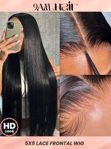 TrueHD Wear Go Glueless Breathable Air Wig Pre-Cut HD Lace Closure Wig Brazilian Straight Human Hair Wigs For Women 5x5 Closure Wig - SNatural - View 1