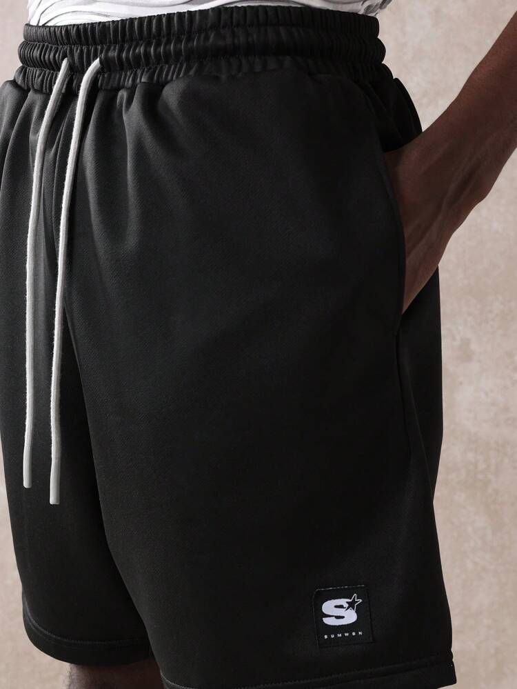 SUMWON Designer Textured Wavy Pattern Tank Top And Drop Crotch Shorts Set Workout Athletic Summer Streetwear Urban Fashion Casual Sports Athleisure Two-Piece Outfit