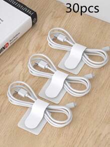 SHEIN Paquete de 10 piezas/20 piezas/30 piezas Organizador de cables, sujetacables portátil, organizador de cables con cierre de gancho y bucle para el hogar y la oficina
