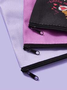 SCOOBY-DOO X SHEIN 3pcs/Set Cute Cartoon Dog Print Zipper Packing Cubes - Multicolor - View 3