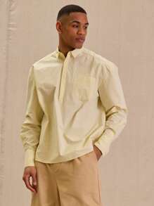 Musero Pocket Detail Long Sleeve Shirt Spring Summer - Yellow - View 1