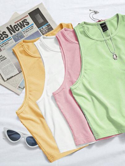 BamGleam Women's Plain Minimalist Fashion Tank Top, Suitable For Summer