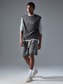 NEON BLANC Men's Street Fashion Knitted Crew Neck Top - Black - View 1