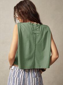 Bohemela 女式度假无袖圆领背心 - 綠色 - 查看 2