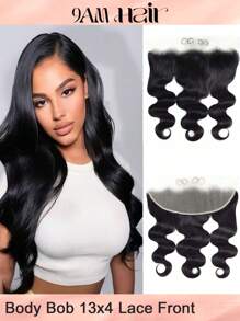 13x4 蕾丝前部闭合头发波浪自由部分透明蕾丝预拔发际线人发蕾丝前部闭合自然黑色 - SNatural - 查看 1