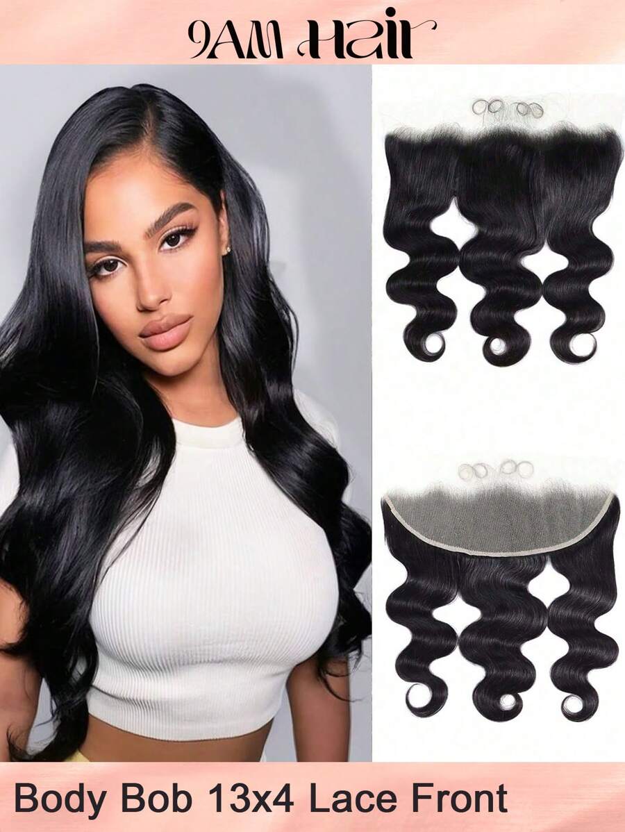 13x4 蕾丝前部闭合头发波浪自由部分透明蕾丝预拔发际线人发蕾丝前部闭合自然黑色 - SNatural - 查看 1