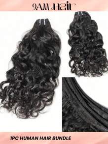 1pc Natural Curly Natural Black Human Hair Bundle 150% Density Bundles For Women - SNatural - View 1