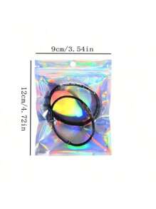 50/100 Túi Mylar Holographic - Bao bì giấy bạc chống mùi có khóa kéo có thể đóng lại để đựng đồ trang sức/kẹo/ốc vít - Túi nhựa tự dán Rainbow Laser - Nhiều màu - Xem 5