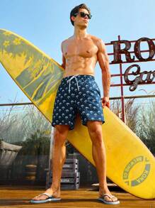 Manfinity VDAYZ Men's Plus Size Coconut Tree Printed Vacation Beach Shorts With Inner Lining Milk Silk Lining - Multicolor - View 4