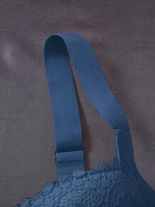 SHEIN 3pcs Set Women Lace Leisure Soft & Comfortable Wide Strap Push Up Underwire Lingerie Bras