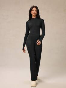 OutZeal AeroHeat Fleece Slim Zip-Up Long Sleeve Jumpsuit With Multiple Pockets For Hiking
