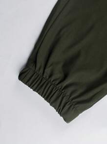 Manfinity Homme Quần âu nam trơn màu, quần thời trang tối giản phù hợp với phong cách đường phố mùa hè, mùa thu - xanh quân đội - Xem 4