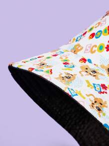 SCOOBY-DOO X SHEIN All-Over Cartoon Print White Bucket Hat - White - View 4