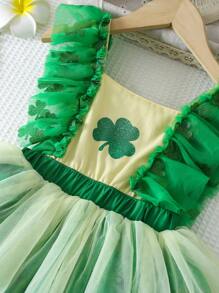 Young Girl Summer New Dress, Elegant & Fairy Style, Unique & Fashionable Design, Suitable For Wedding, Party, And Formal Occasions - Green - View 5