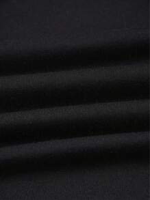 ROMWE MEN Street Life Camiseta de manga corta informal con estampado de figura para hombre, primavera/verano - Negro - Ver 4