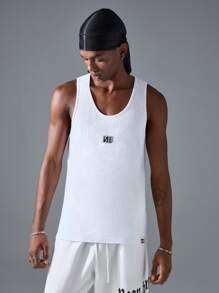 NEON BLANC 男士街头风印花针织背心 - 白色 - 查看 2