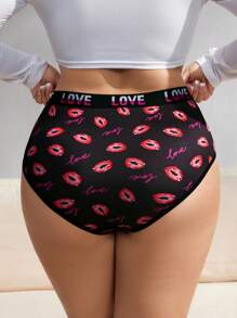 SHEIN 1pc Women Plus Size Simple Comfortable Casual Panties - Multicolor - View 2