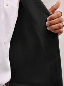 SHEIN X ELOISA & ORSON AKNOTIC Business Casual Chaqueta casual holgada de tejido para hombre, regular en los hombros, adecuada para el verano, regalo de graduación