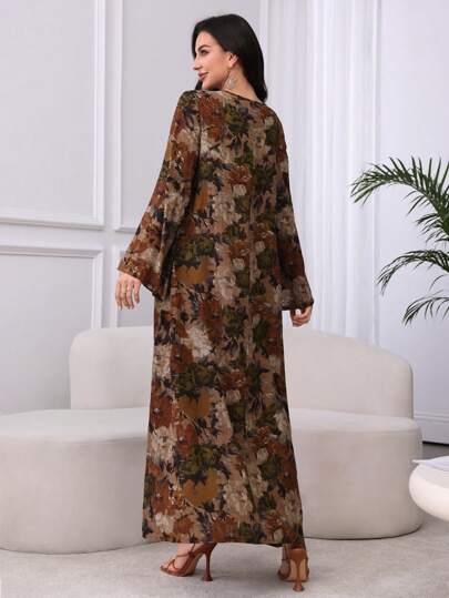 Al Najma Váy cotton in họa tiết dây mỏng thoải mái, kín đáo