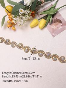 1pc Handmade Sparkly Bridal Headband - Diamante & Sequin Embroidered Wedding Sash, 3cm Width Bride Hair Accessory Elegant Wedding Tiara,Clothes Decoration Supplies Accessories,Home Decor,Wedding Decor(30/60/90cm)