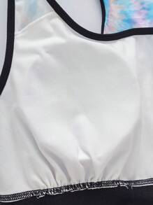 Nick 90s | SHEIN 大码舒适扎染卡通图案装饰文胸和内裤套装