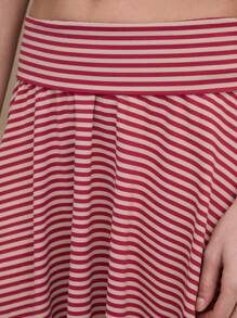 COUREZ Minifalda a rayas con pliegue en cintura baja de estilo Y2K, conjunto de vestir de verano vintage para mujeres