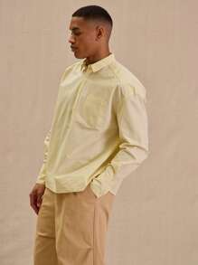 Musero Pocket Detail Long Sleeve Shirt Spring Summer - Yellow - View 2