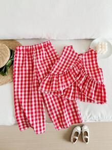 SHEIN LMoss Kids LMoss Young Girls Sets - Red - View 6