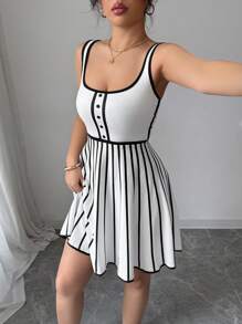 Elenzga Vestido corto elegante para mujer