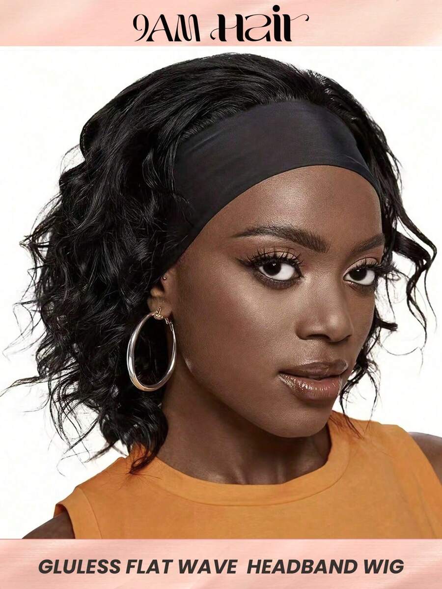Tóc giả uốn sóng phẳng không keo, tóc thật, 6 inch, ngắn, toàn bộ bằng máy, dành cho tóc giả đội đầu, dành cho phụ nữ, tóc giả màu đen tự nhiên - SNatural - Xem 1