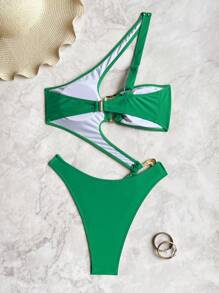 Swim SXY Women's Beach Summer One-Piece Swimsuits - Green - View 4