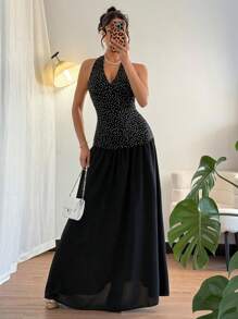 Islaluna Tie Strap Bodycon Dress For Women, Elegant