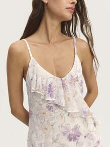 Nöista Pastel Floral Short Dress With Ruffle Details And Adjustable Straps. Romantic And Feminine, Perfect For Summer, Easter Vacations, And Graduations. - Multicolor - View 3