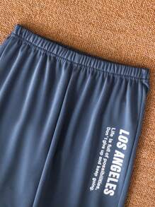 SHEIN Mirajuku Tween Boys Casual Short Sleeve T-Shirt And Pants Co-Ord Set - Navy Blue - View 6