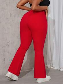 Slaydiva Plus Size Plain Denim Jeans, Casual & Fashion, Suitable For Summer - Red - View 2