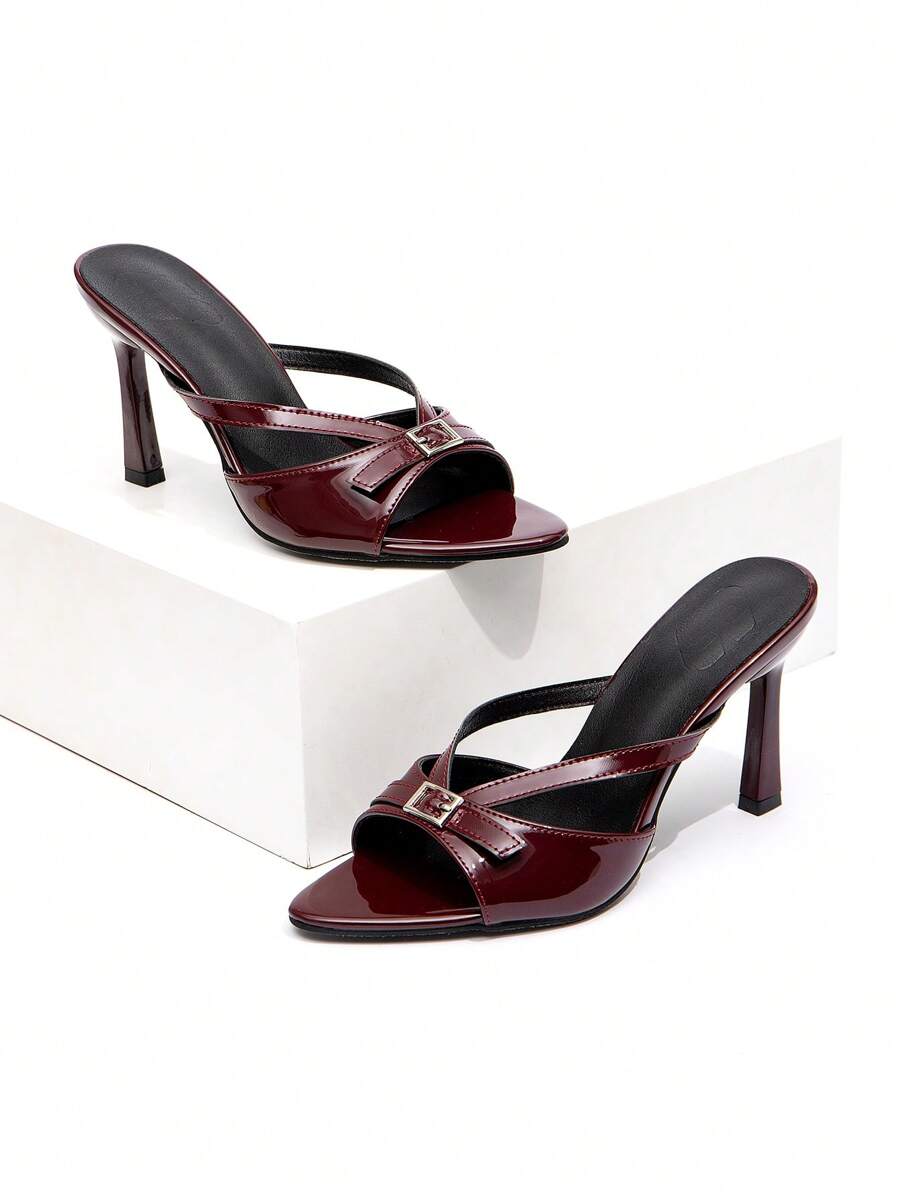 CUCCOO CHICEST 全新时尚百搭水晶蝴蝶结带细高跟凉鞋